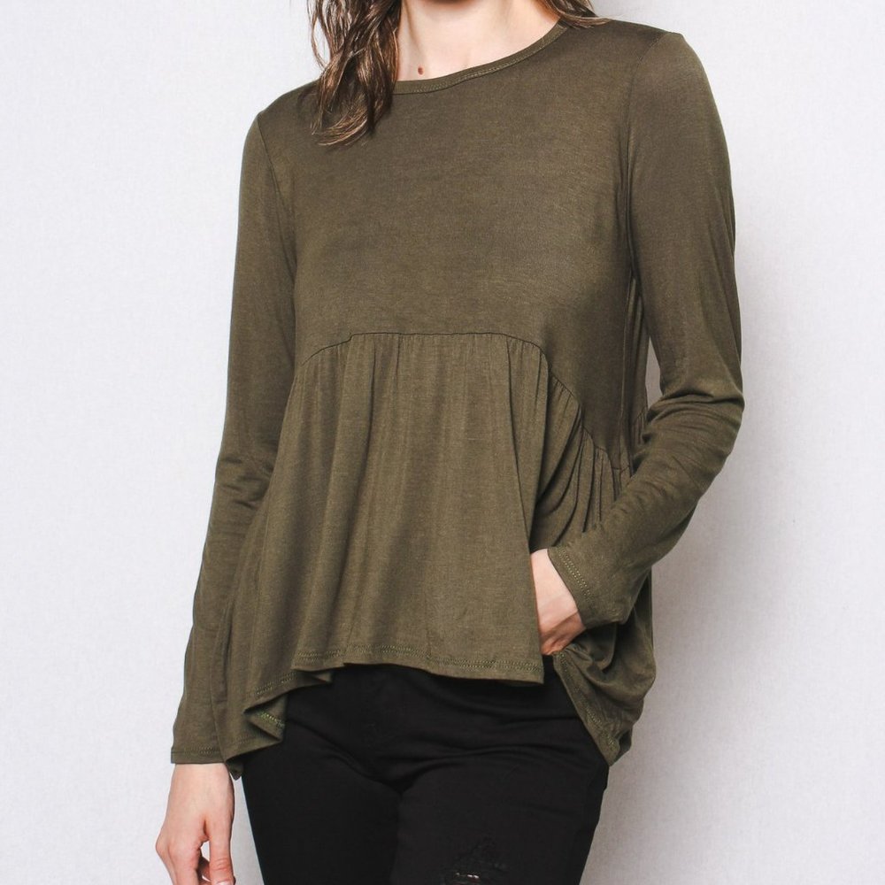 NWT! Urban Olive Green Baby Doll Top
